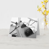 バイプレーンコックピット白黒 カード (黄色い花)