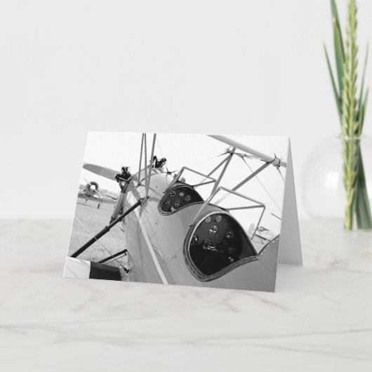 バイプレーンコックピット白黒 カード (正面)