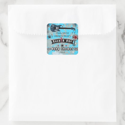 バイベイビーシャワーパーティーのスティッカー好み スクエアシール (バッグ)