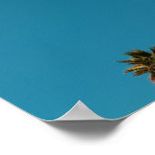 バイベス前向きトロピカルパームツリームーンミニマリズム ポスター (角)