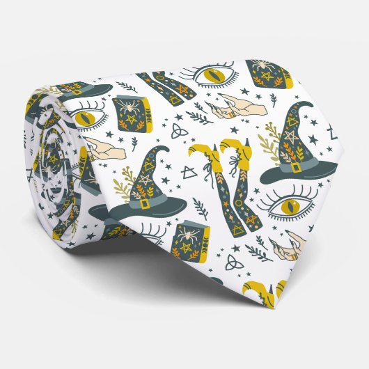 バイベ不気味カラフルハロウィーン記号パターン ネクタイ (ロール)