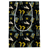 バイベ不気味カラフルハロウィーン記号パターン ミディアムペーパーバッグ (正面)