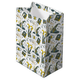 バイベ不気味カラフルハロウィーン記号パターン ミディアムペーパーバッグ