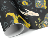 バイベ不気味カラフルハロウィーン記号パターン ラッピングペーパー (ロールコーナー)