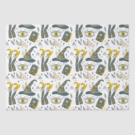 バイベ不気味カラフルハロウィーン記号パターン 薄葉紙 (正面)