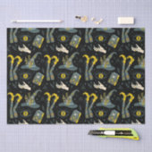 バイベ不気味カラフルハロウィーン記号パターン 薄葉紙 (クラフト)