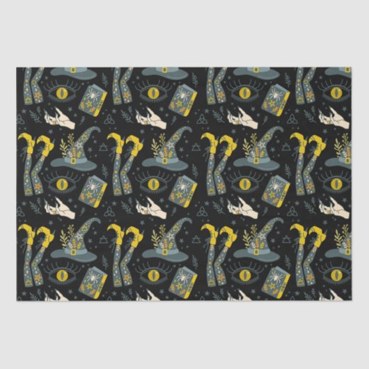 バイベ不気味カラフルハロウィーン記号パターン 薄葉紙 (正面)