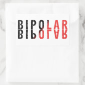 バイポーラ文字デザイン 長方形シール (バッグ)