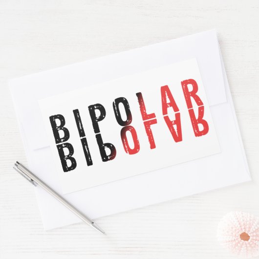 バイポーラ文字デザイン 長方形シール (封筒)