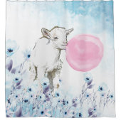 バイマリヤベビーヤギとバブルガム シャワーカーテン (正面)