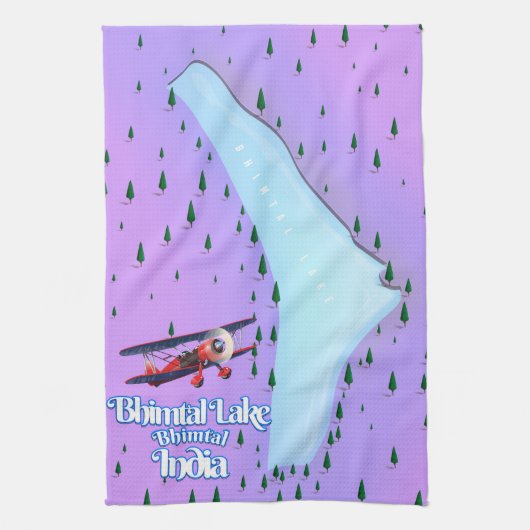 バイムタル湖バイムタルインド旅行ポスター。 キッチンタオル (縦)
