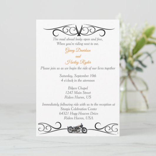 バイモダンクの白黒結婚式招待状 招待状 (スタンド正面)