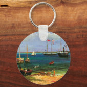 バイヤースタットによるヴィンテージの海景画、ナッソー港 キーホルダー (正面)