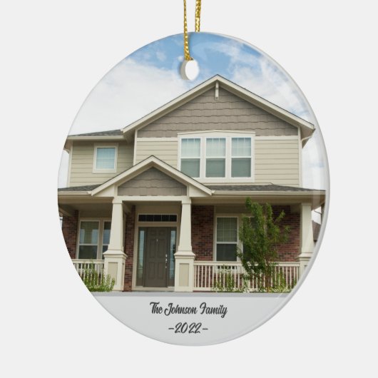 バイヤーセラーニューハウスホリデーファミリーホームフォト セラミックオーナメント (左)