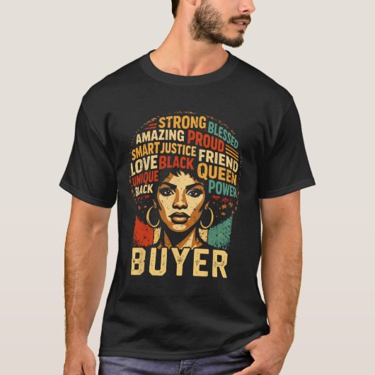 バイヤーブラックヒストリーマンス壮大な黒人の誇りアート Tシャツ (正面)