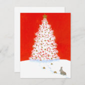 バイヤールによるウィンター・ワンダーズ・ホリデー・クリスマス・うさぎ シーズンカード (正面/裏面)