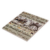 バイユータペストリーのダイナンの包囲攻撃、城への攻撃 タイル (側面)