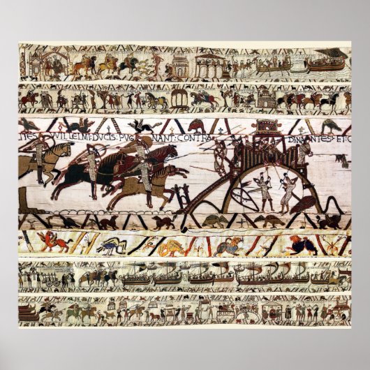 バイユータペストリーのダイナンの包囲攻撃、城への攻撃 ポスター (正面)