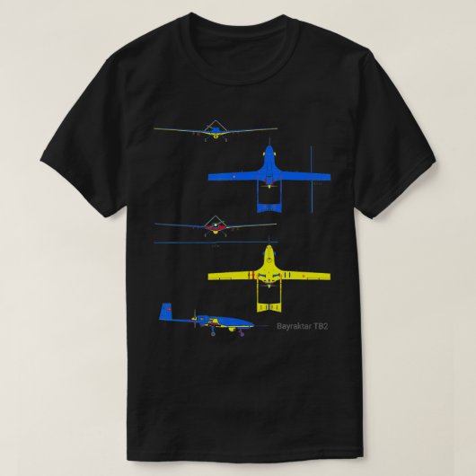 バイラクタルTB2バイラクタルドローン Tシャツ (デザイン正面)