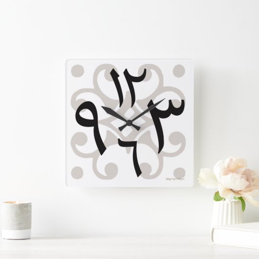 バイラルアラビア時計 スクエア壁時計 (ホーム)