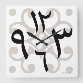 バイラルアラビア時計 スクエア壁時計