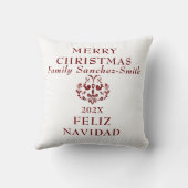 バイリンエレガントガルのブルゴーニュの鳥のクリスマススペインの クッション (裏面)