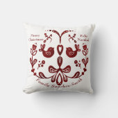 バイリンエレガントガルのブルゴーニュの鳥のクリスマススペインの クッション (正面)