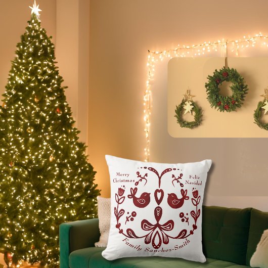 バイリンエレガントガルのブルゴーニュの鳥のクリスマススペインの クッション