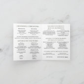 バイリンガルのカトリックのミサ結婚式 プログラム、緑 サンキューカード (内部)