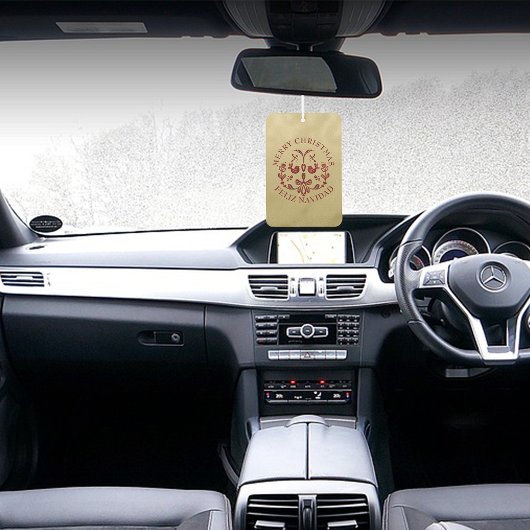 バイリンガルのスペインの金ゴールドバーガンディ鳥 カーエアーフレッシュナー