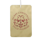 バイリンガルのスペインの金ゴールドバーガンディ鳥 カーエアーフレッシュナー (正面)