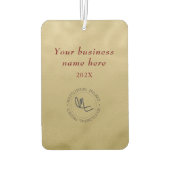 バイリンガルのスペインの金ゴールドバーガンディ鳥 カーエアーフレッシュナー (裏面)