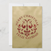 バイリンガルのスペインの金ゴールドバーガンディ鳥 シーズンカード (正面)