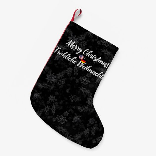 バイリンガルのドイツ系アメリカ人クリスマスストッキング スモールクリスマスストッキング (正面 (吊り時))
