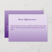 バイリンガルのパープルウェディングゲスト招待状 エンクロージャーカード (正面/裏面)