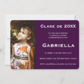 バイリンガルの両面卒業写真招待状 招待状 (裏面)