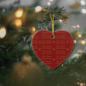 バイリンガルの赤と金色のクリスマススノーフレーク セラミックオーナメント