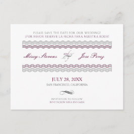 バイリンガルウェディング日付はがきを保存 案内ポストカード