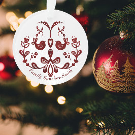 バイリンガルエレガントブルゴーニュの鳥のクリスマス オーナメント