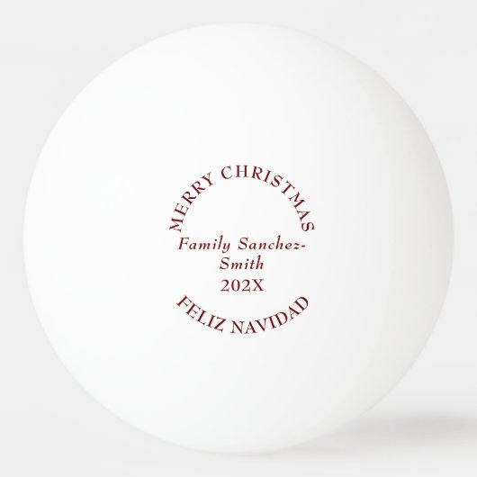 バイリンガルエレガントブルゴーニュの鳥のクリスマス 卓球ボール (正面)