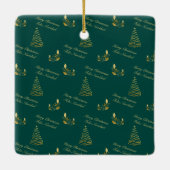 バイリンガルグリーンとゴールデンツリー セラミックオーナメント (裏面)