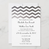 バイリンガルシルバーシェブロン結婚式招待状 招待状 (裏面)