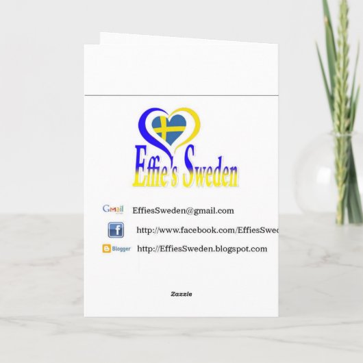 バイリンガルスウェーデン語と英語の誕生日カード カード (裏面)