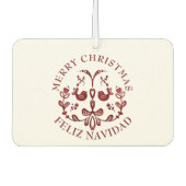 バイリンガルスペインの文字ブルゴーニュ・バード カーエアーフレッシュナー (正面)