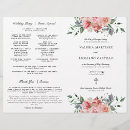 バイリンガルスペインの英語カトリック結婚式 プログラム