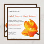 バイリンガルチューリップ結婚式招待状スクエア 招待状 (正面/裏面)