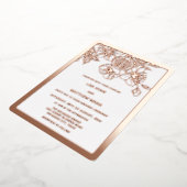 バイリンガルバラ金ゴールドさくらんぼ中国のブロッサム結婚ズ 箔招待状 (回転した状態)