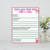 バイリンガルピンクの編集可能な手紙からサンタスペインのへ (スタンド正面)