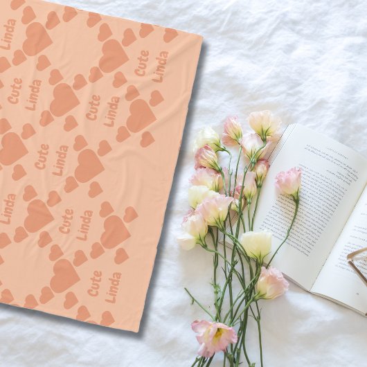 バイリンガルピーチファズカワイリンダスペインの フリースブランケット