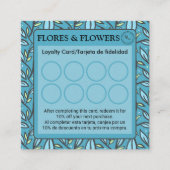 バイリンガルブルー/ターコイズ葉スペインの ロイヤリティカード (正面)